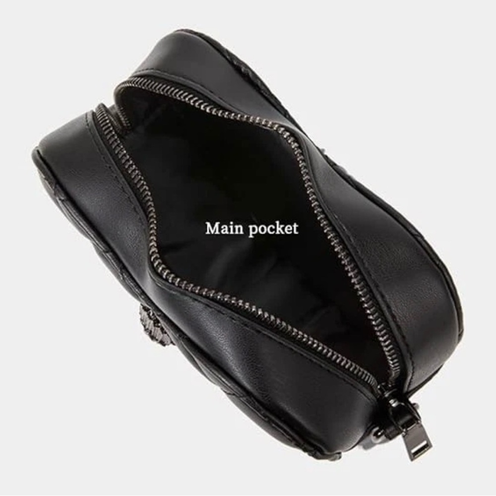 Kurt Geiger Black Quilted Heart Crossbody Bag BRAND NEW - Picture 8 of 12